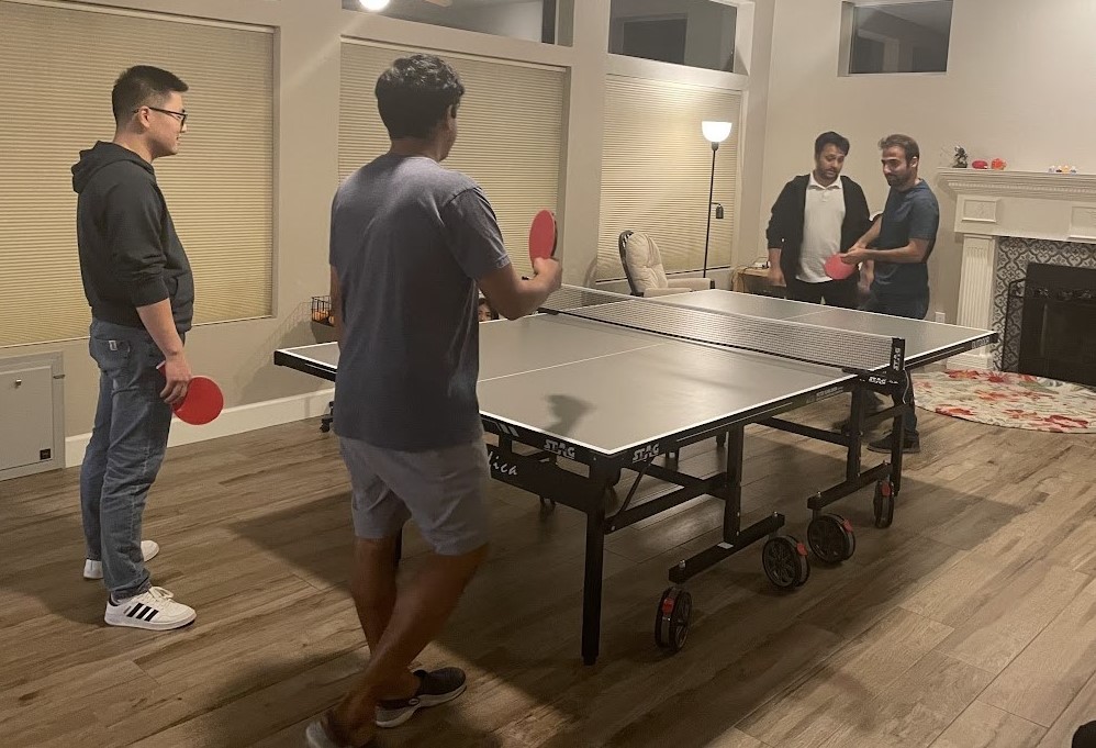 Thanksgiving night Ping Pong fun with Dr Kumar's group! 